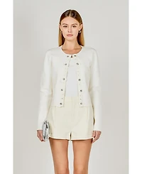 endless rose Women's Floral Detail Cardigan