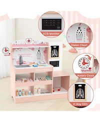 Slickblue Wooden Medical Playset for Kids 3+ with Stethoscope Toy