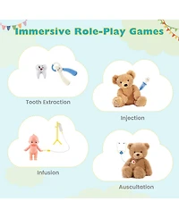 Slickblue Kids Doctor Kit Play Set with Adjustable Height Stand