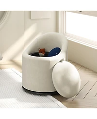 Gouun 360-Degree Swivel Barrel Chair with Hidden Storage Compartment