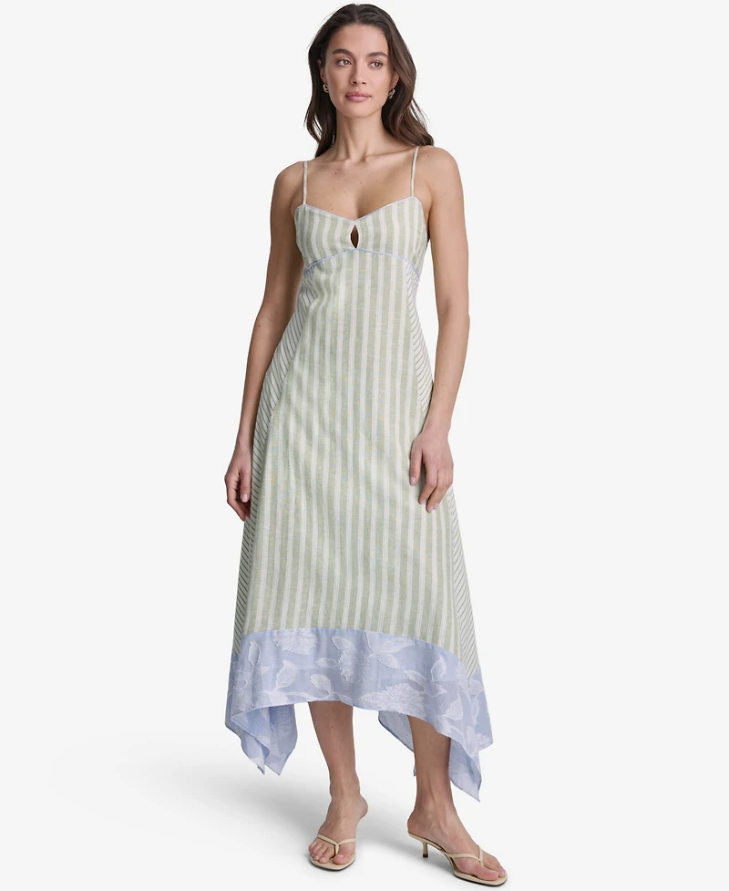 Bcbg Women's Striped High-Low Midi Dress