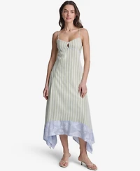 Bcbg Women's Striped High-Low Midi Dress