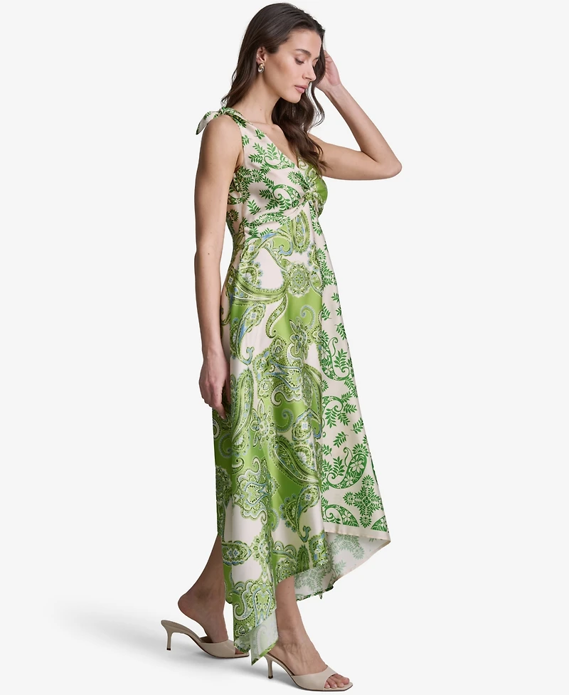 Bcbg Women's Printed V-Neck Polyester Hem Dress