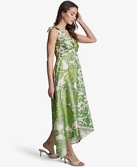 Bcbg Women's Printed V-Neck Polyester Hem Dress