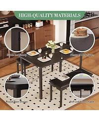 gaomon 4-Person 3-Piece Dining Set with 2 Upholstered Benches