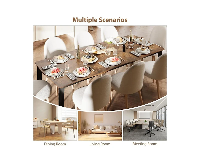 gaomon 6-8 Person Modern Wooden Dining Table with Wave Edge