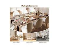 gaomon 6-8 Person Modern Wooden Dining Table with Wave Edge