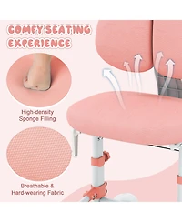 Gouun Kids Study Chair with Double Backrest, Adjustable Height and Footrest