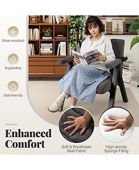 Gouun Oversized Tufted Accent Chair with Metal Frame and Padded Armrests