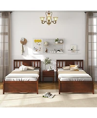 Gymax Bed Frame w/ Headboard Wood Slat Support No Box Spring Needed