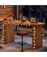 Tribesigns Solid Wood Bar Table, 63-Inch Long Counter Height Pub Table, Rectangular Narrow High Top Bar Height Units