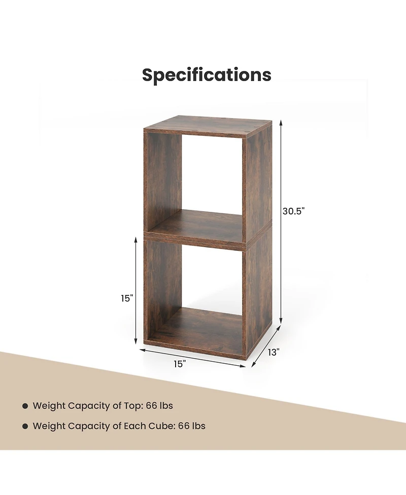 Slickblue Cube Storage Organizer Set of 2-White