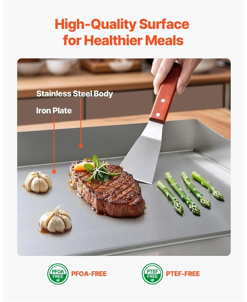 Ecooso 28.5 x 15.7 Inch Commercial Electric Griddle, 4400W Stainless Steel Countertop Flat Top Grill