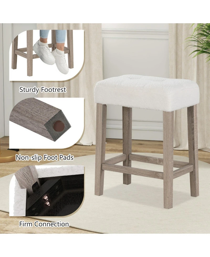 Gouun Upholstered Counter Height Bar Stools Set of 2.