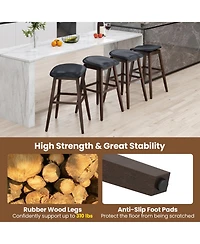 Gouun Swivel Upholstered Faux Leather Counter Height Bar Stools Set of 2