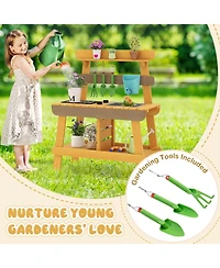 Slickblue Outdoor Kids Wooden Play Kitchen Mud Kitchen Pretend Toy Set