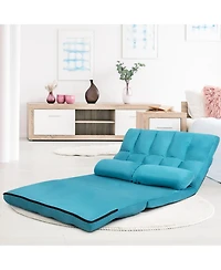 Gouun 6-Position Foldable Floor Sofa Bed with Detachable Suede Cover