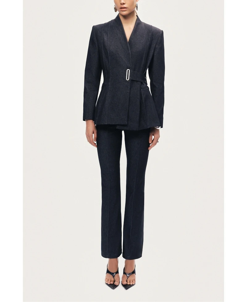 Nocturne Women's Sharply Tailored Belt Detailed Blazer