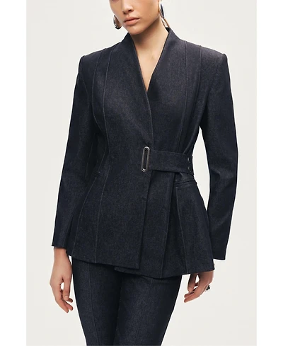 Nocturne Women's Sharply Tailored Belt Detailed Blazer