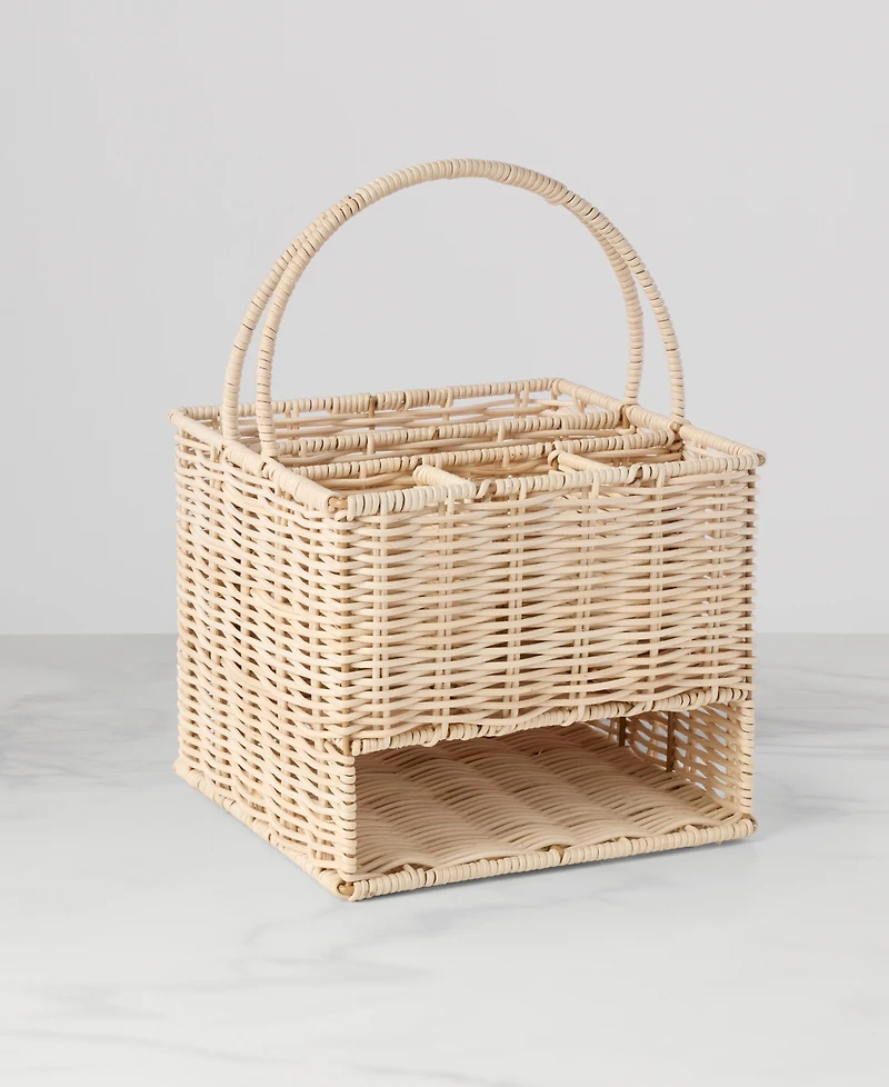 Oneida 24 Seven Outdoor Living Real Rattan Flatware Storage Caddy