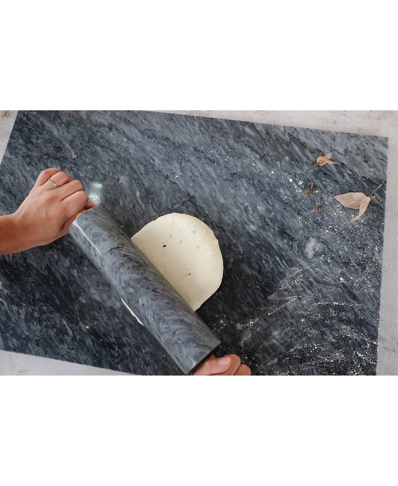 Artifacts Trading Company Marble Rolling Pin with Wooden Handle