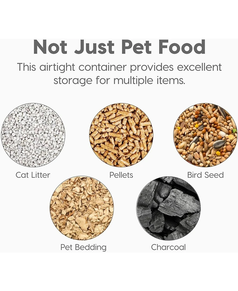 Iris Usa 10 Lbs / 12.75 Qt Airtight Dog Food Storage Container, 2 Pack, for Dog Cat Bird and Other Pet Food Storage Bin, Keep Fresh, Translucent Body,