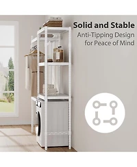 Homfan 5-Tier Over-The-Washer Shelf - Adjustable Height Laundry Organizer, for Bathroom, Room