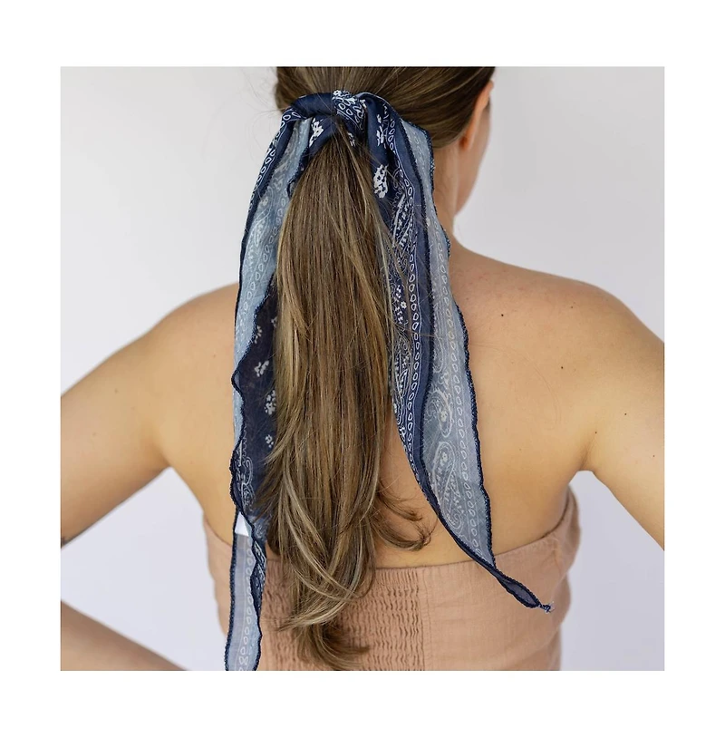 Headbands of Hope Women's Ponytail Hair Scarf - Blue Paisley