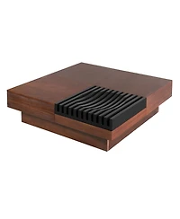 Rainsken Modern Extendable Coffee Table with Storage, Multi-Functional Sliding Top Center Table with Drawers for Living Room