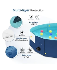 Aronkl Foldable Collapsible Dog Pool with Non Slip Base