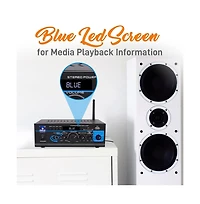 Pyle Mini Stereo Power Amplifier with Bluetooth, Usb, Sd and Fm