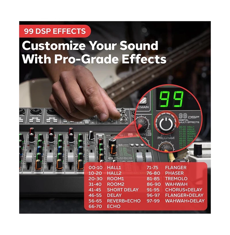 Pyle 8-Ch. Audio Sound Mixer - Bluetooth Studio Mixer - Dj Controller Audio Mixing Console