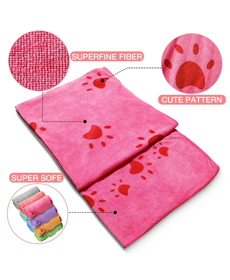 Aronkl Paws Pattern Microfiber Pet Towel, 55" x 28"