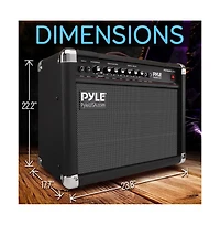 Pyle 40W Portable Electronic Guitar Amplifier with High-Definition Speaker - Lightweight Wood Construction