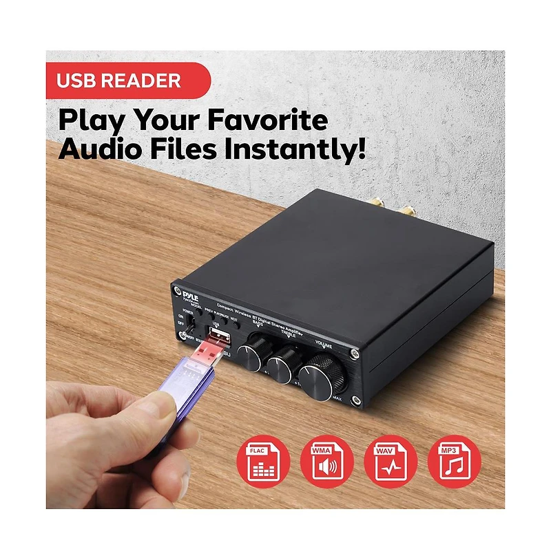 Pyle 2.1 Ch Compact Bluetooth Stereo Power Amplifier System