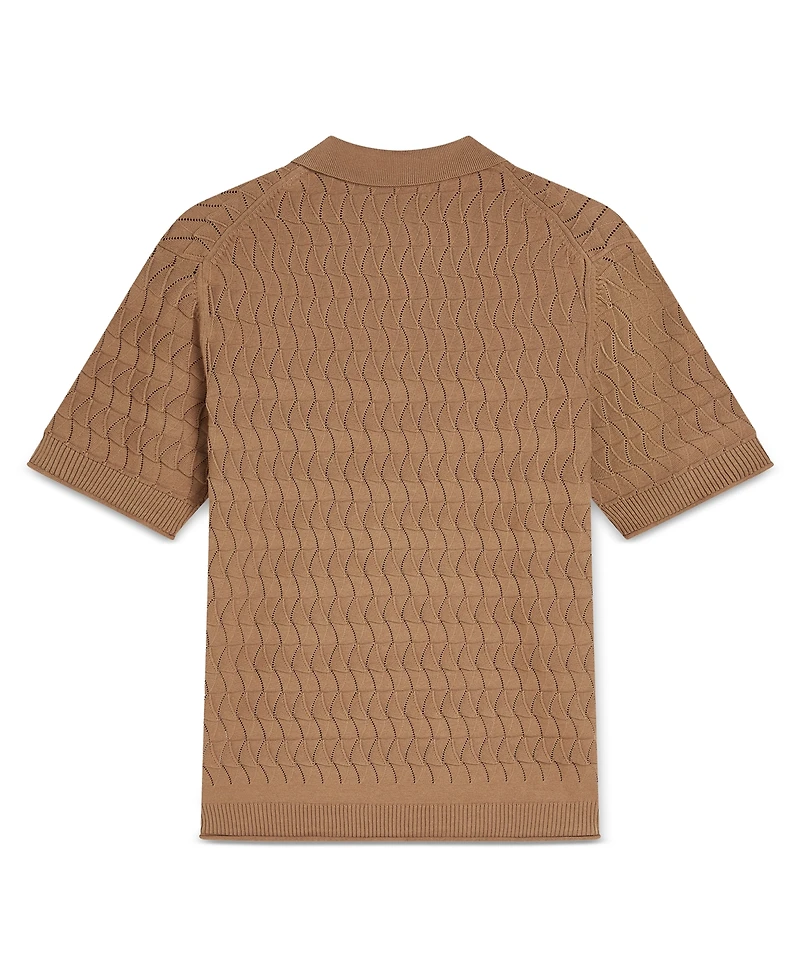 Scotch & Soda Men's Regular-Fit Pointelle Knitted Polo Shirt