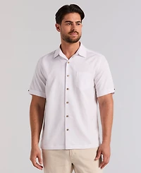 Cubavera Men's Palm Print Short-Sleeve Button-Down Shirt