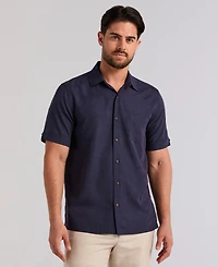 Cubavera Men's Palm Print Short-Sleeve Button-Down Shirt