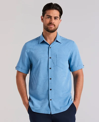 Cubavera Men's Palm Print Short-Sleeve Button-Down Shirt