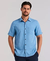 Cubavera Men's Palm Print Short-Sleeve Button-Down Shirt