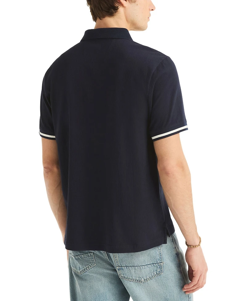 Nautica Men's Short-Sleeve Compact Seersucker Polo Shirt