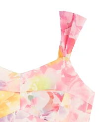 Rare Editions Girls' 7-16 Watercolor Chiffon Sweetheart Bodice Dress
