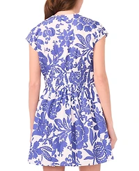 CeCe Women's V-Neck Printed Mini Dress