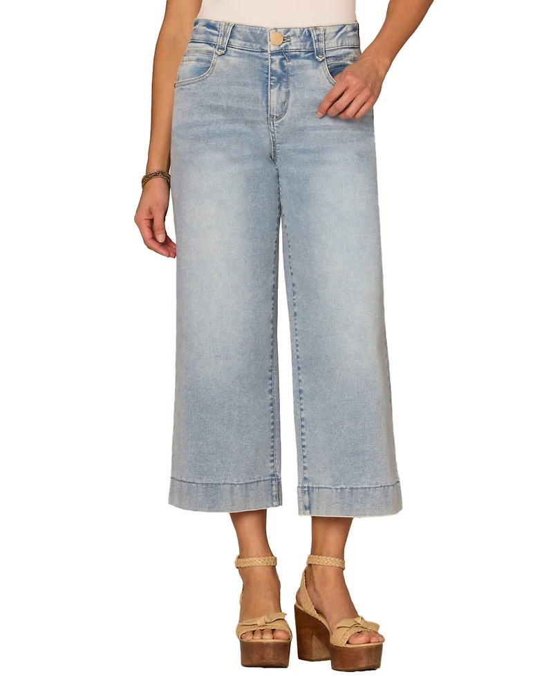 Democracy Petite High Rise Wide-Leg Crop Jeans