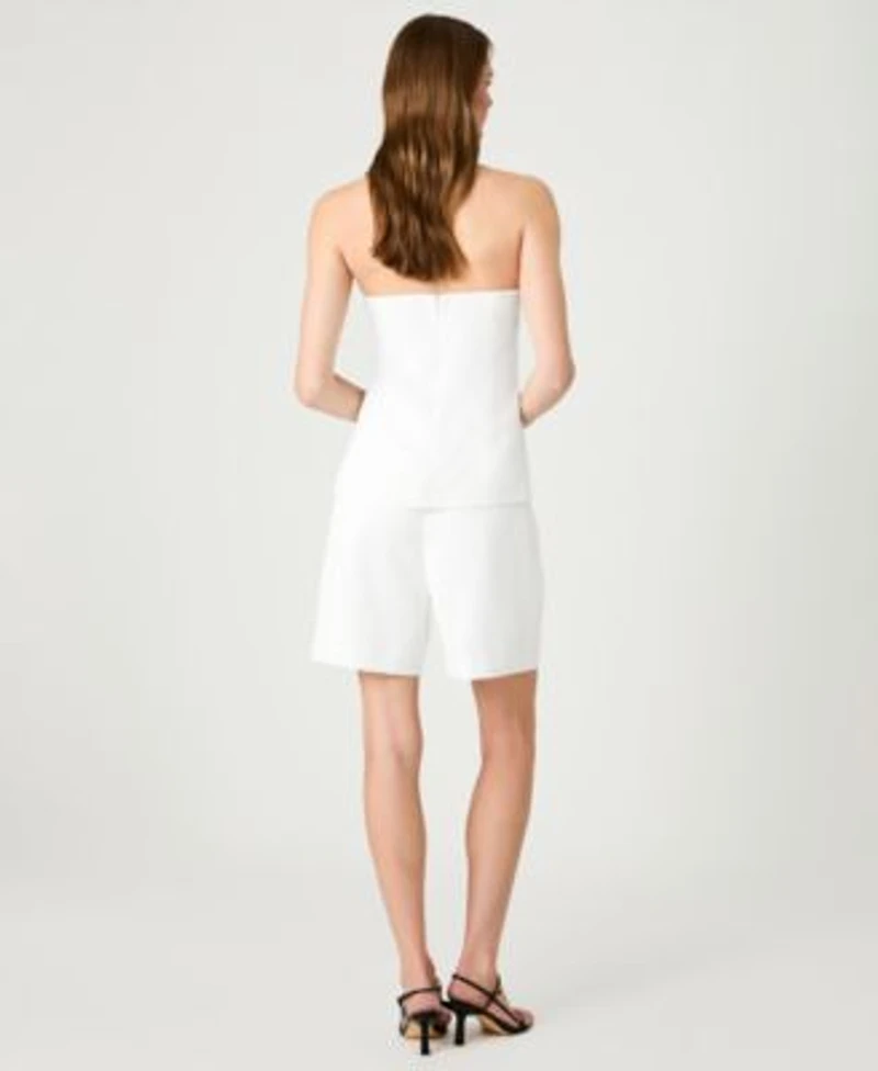 French Connection Womens Harry Suiting Strapless Top With Harry Suiting Bermuda Shorts