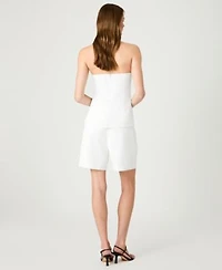 French Connection Womens Harry Suiting Strapless Top With Harry Suiting Bermuda Shorts