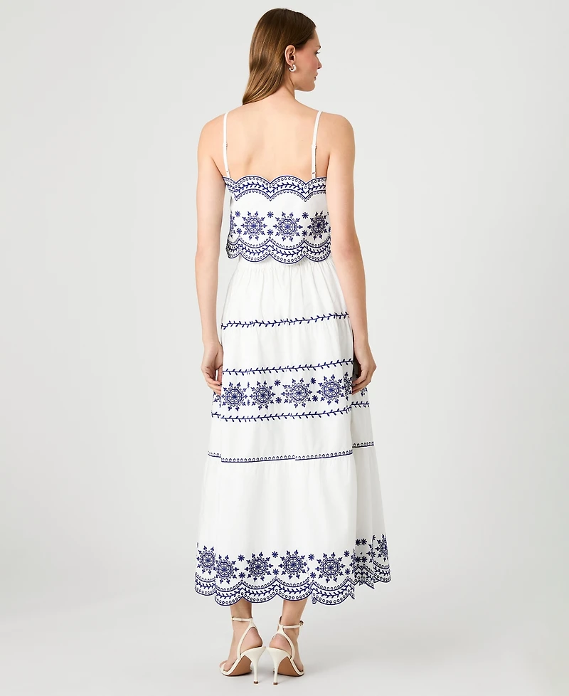 French Connection Women's Embroidered Midi Skirt