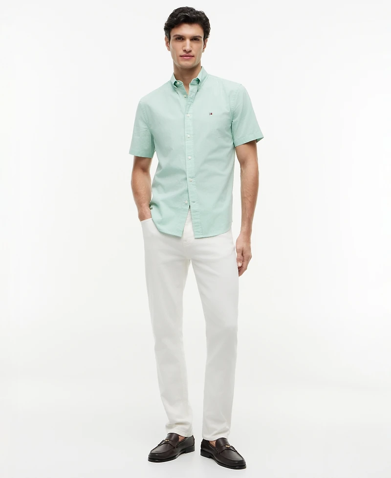 Tommy Hilfiger Men's Flex Poplin Gingham Short-Sleeve Shirt
