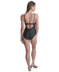 Dkny Women's Keyhole Twist Tummy Control One-Piece Swimsuit