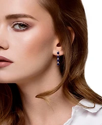 Macy's Created Blue Sapphire (2-1/6 ct. t.w.) & White (1/3 Drop Earrings Sterling Silver (Also Available Pink Sapphir